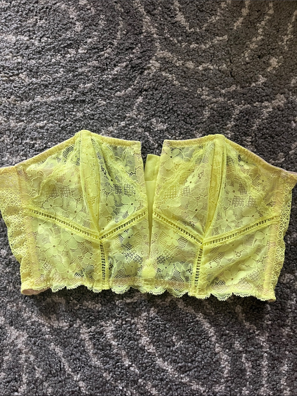 Victoria's Secret Neon Yellow Lace Bustier Camisole